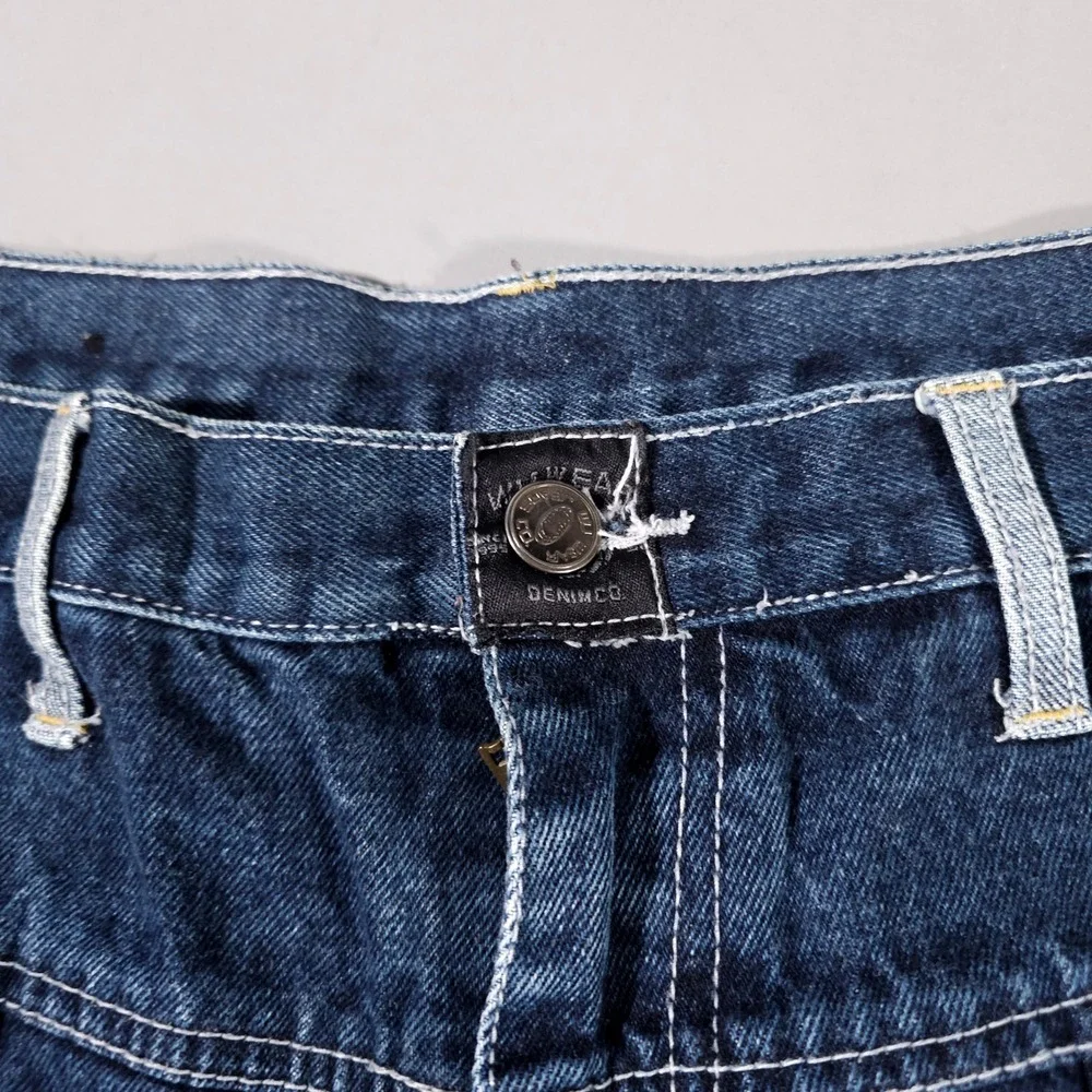 Wu Wear Jeans Mens 38x32 (Fits 37x30)‎ Blue Baggy 90s Hip Hop Streetwear Denim